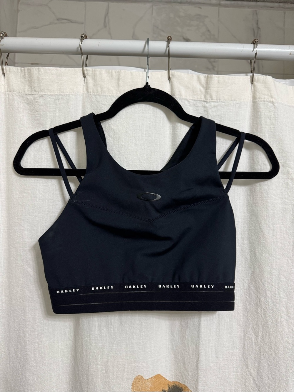 Oakley Black High-Neck Double-Strap Sports Bra